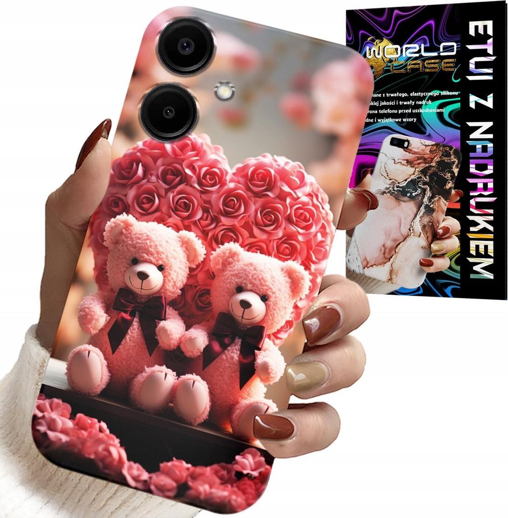 Gehäuse Für Samsung Galaxy A06 5G - Rose Teddybär Familie Herz + Glas