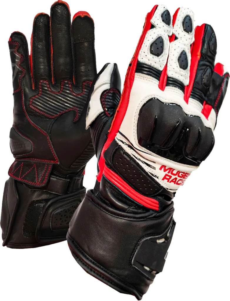 Gants MUGENRACE Linea Sport Motorrad Noir Blanc Rouge Taille M Moto