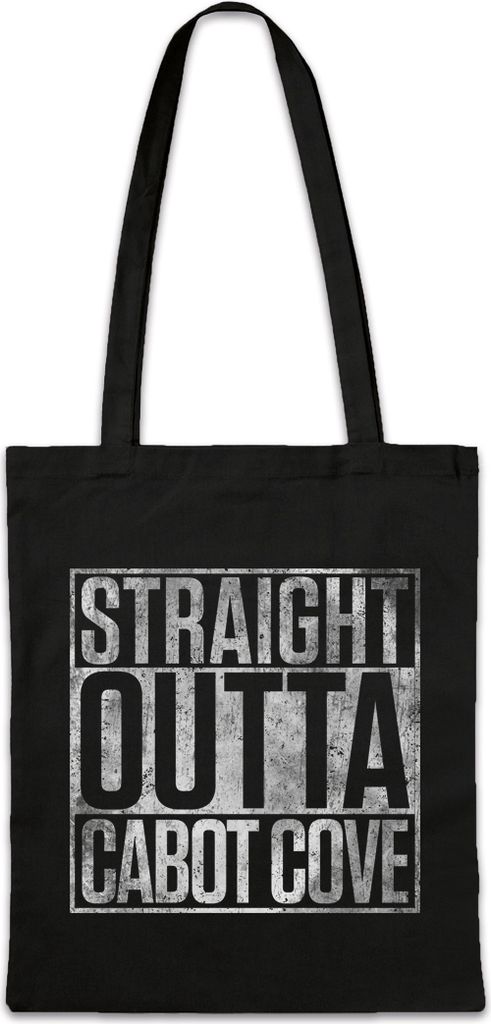 Urban Backwoods Straight Outta Cabot Cove, Stofftasche, Farbe: Schwarz