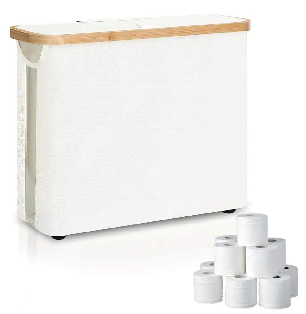 Porte-rouleaux WC beige avec fenêtre de contrôle pour 8 à 12 rouleaux max