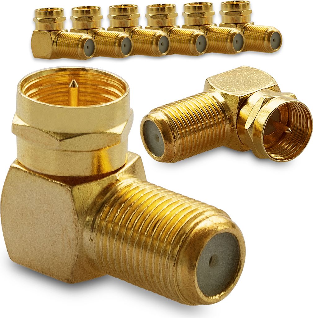 SAT F-Winkelstecker Winkel Adapter 90° Vergoldet 8x Winkeladapter Kupplung Kabel