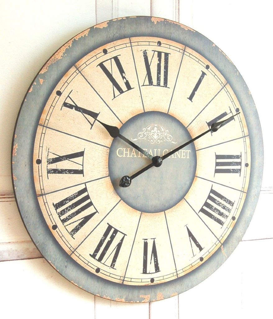 XXL Modern Metall Wanduhr Uhr Quarzuhr 80 cm Vintage Shabby Antik Design Clock 