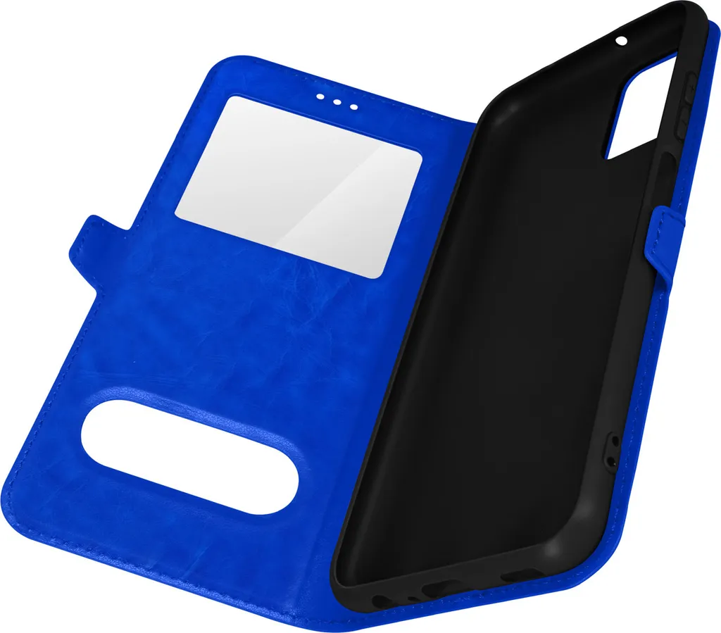 Cover Blu Samsung Galaxy A03s / A02s - Doppia Finestra e Funzione Stand