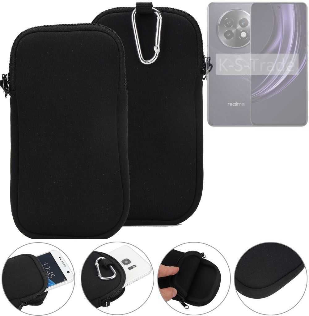 K-S-Trade Neopren-Hülle Handyhülle kompatibel mit Realme 13+ 5G Schutzhülle Neoprenhülle Sleeve Schutz-Hülle Gürtel Tasche Case Holster