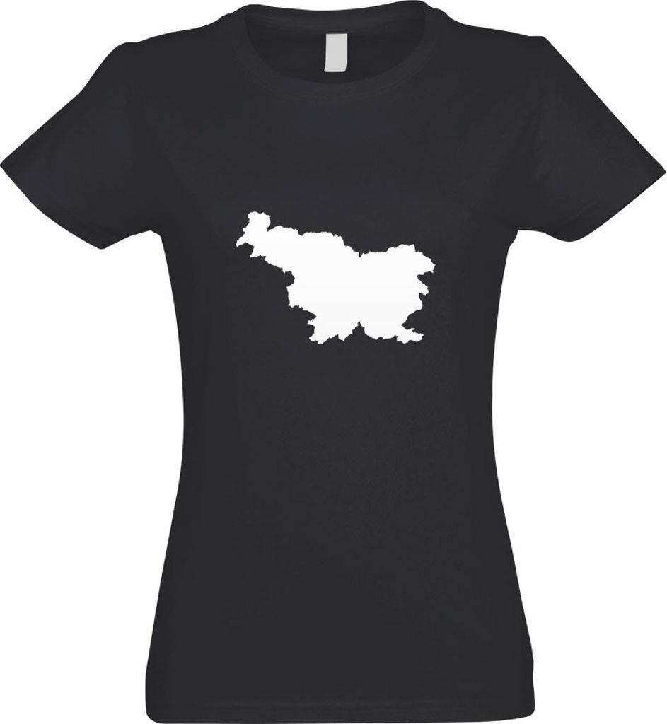 Kiwistar - T-Shirt tailliert - Damen - Graphit - Slowenien Umriss Kontur - mit Motiv Bedruckt - Funshirt Design - Sport - Freizeit - Damen - M