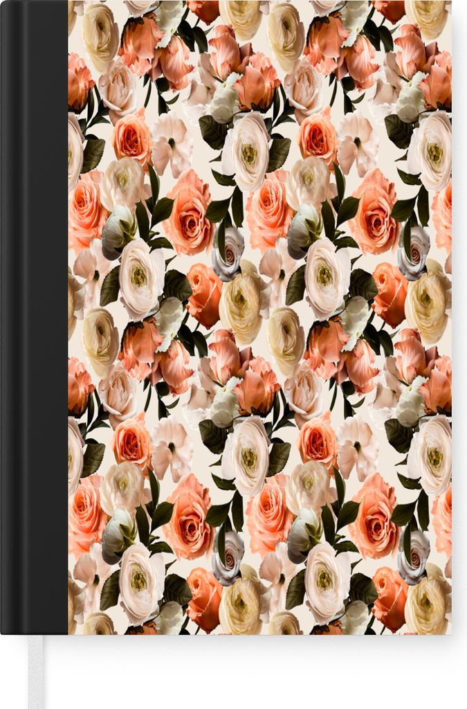 MuchoWow Notizbuch Tagebuch Haushaltsbuch Notebook A5 Blumen - Rosen - Farben - Notizblock - Notizheft - Notebook - Schreibblock - Papier