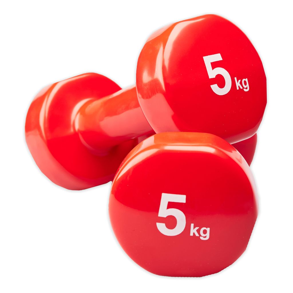 Matchu Sports Vinyl Kurzhantelset 2er Set - 2 x 5 kg - Fitnesshanteln - Hanteln - Kurzhanteln - Gymnastikhanteln - Aerobic Hanteln