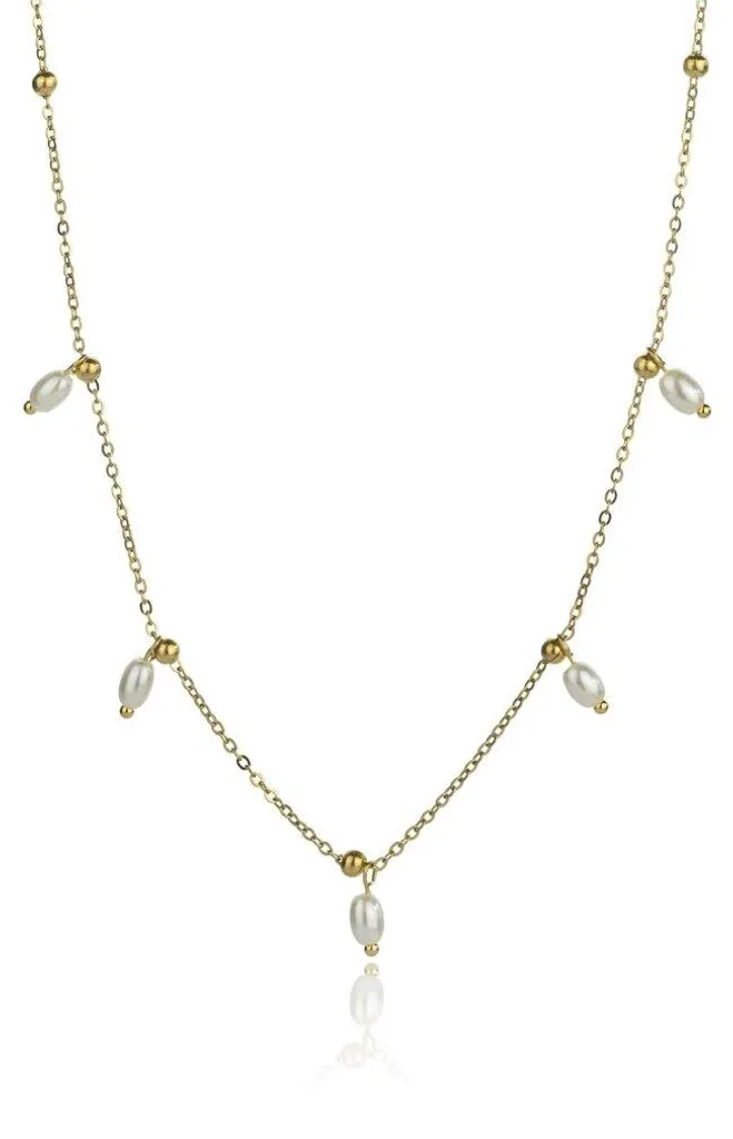 Collier perles nacrées Shiloh dorure longue tenue EWN24015G