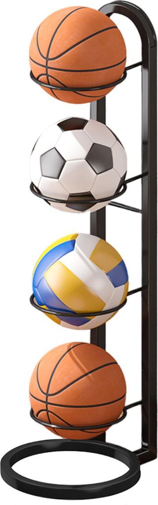 Basketball-Ball-Aufbewahrungsregal, vertikaler Ballständer, Ball-Aufbewahrungshalter, Organizer, platzsparender Präsentationsständer für Volley...