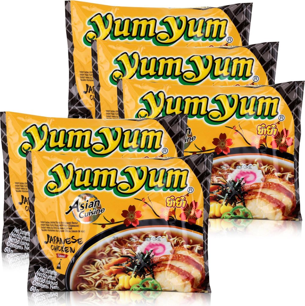 Yum Yum Instant Nudeln Japanese Chicken 60g - Fertiggericht (5er Pack)