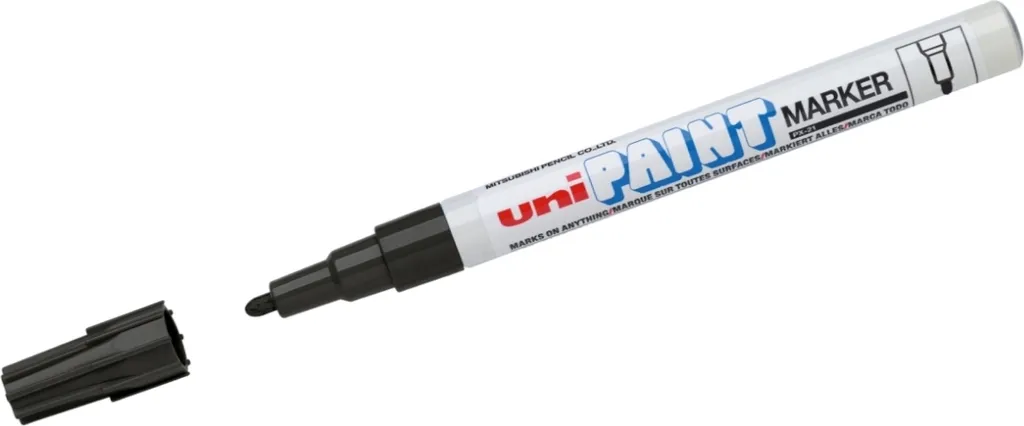 Marqueur permanent Uni-Ball PX-21L noir qui ne s'efface pas lot x12