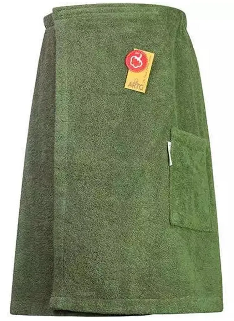 Serviette Kilt de Sauna pour Homme Vert Armée Paréo de Bain Ajustable