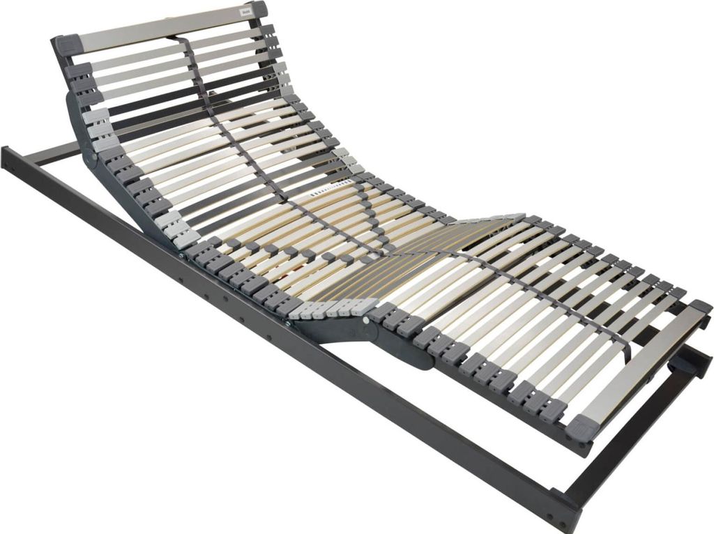 Lattenrost Flachmotor 100x200 - Nimbo 44 EKFV Flach - 44 Leisten - Bettkasten & Schubladen - Ultraflach Motor - Elektrisch verstellbar