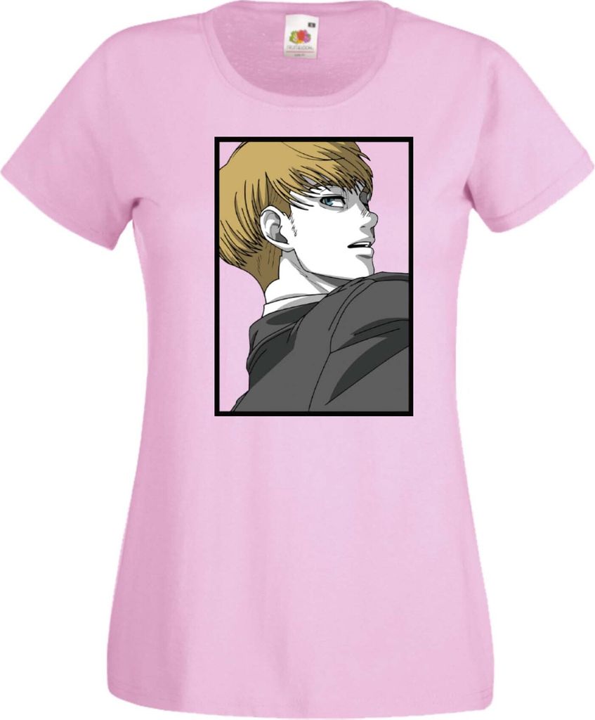 Damen T-Shirt Attack Anime On Titan Armin Arlert Var-017 Armin Arlert, Lady S / Hellrosa