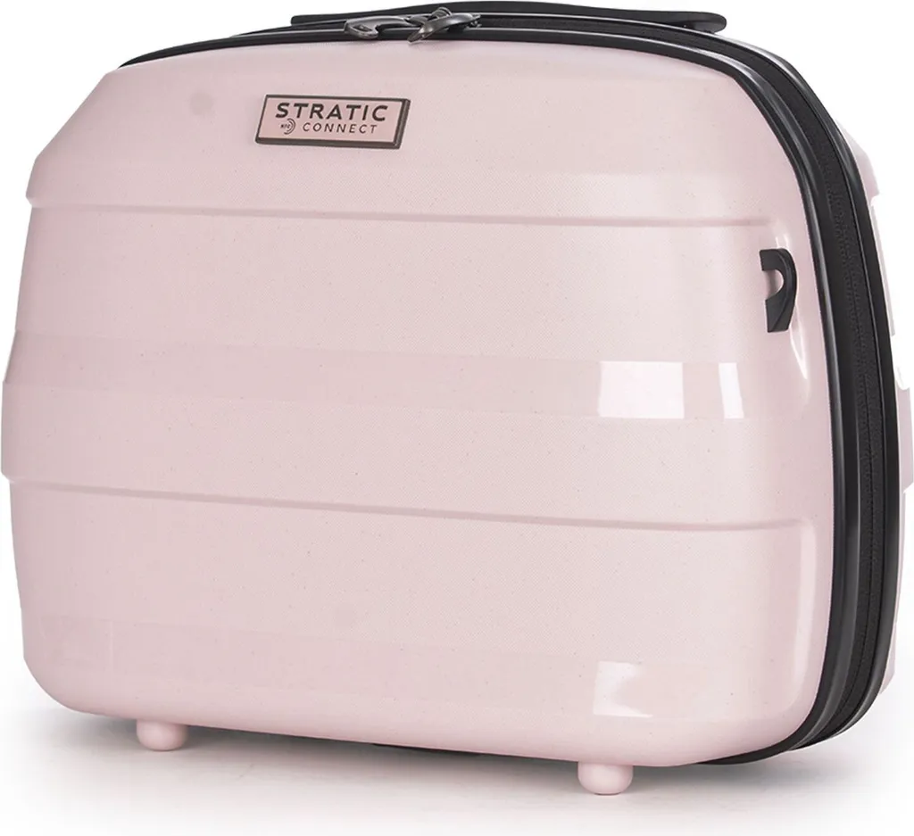 Vanity Case de Voyage Rose Stratic Straw - Trousse Maquillage Rigide Chic