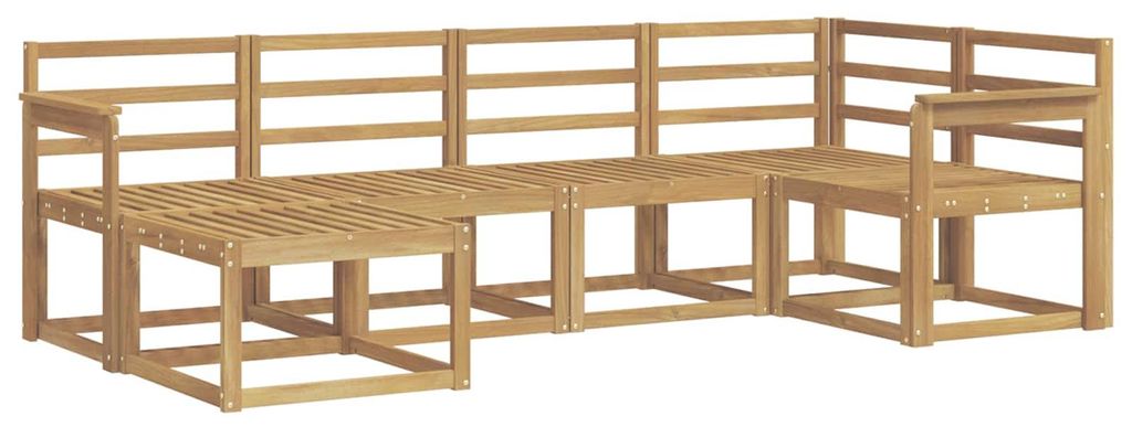 vidaXL Outdoor-Sofagarnitur 6 pcs Weiß Massivholz Akazie