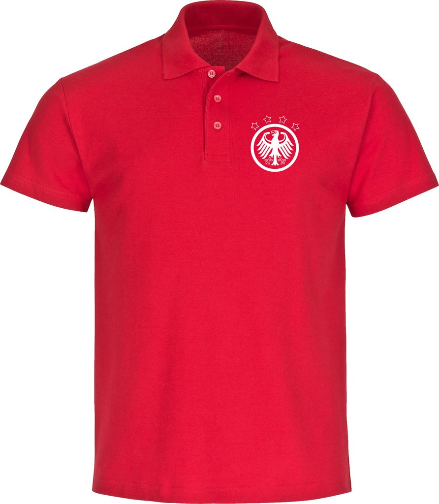 multifanshop Poloshirt - Deutschland - Adler Retro, rot, Größe M