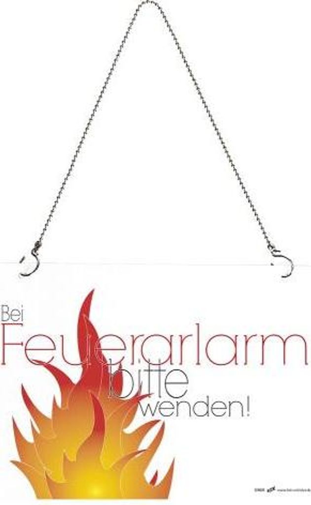 Schild inklusive Kette - Du Schlaumeier ... Feueralarm - 309609 - Gr. ca. 30 x 20 cm - 309609