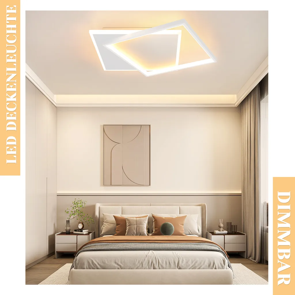 ZMH Plafonnier LED Variable 42W Blanc avec Télécommande pour Salon - 6
