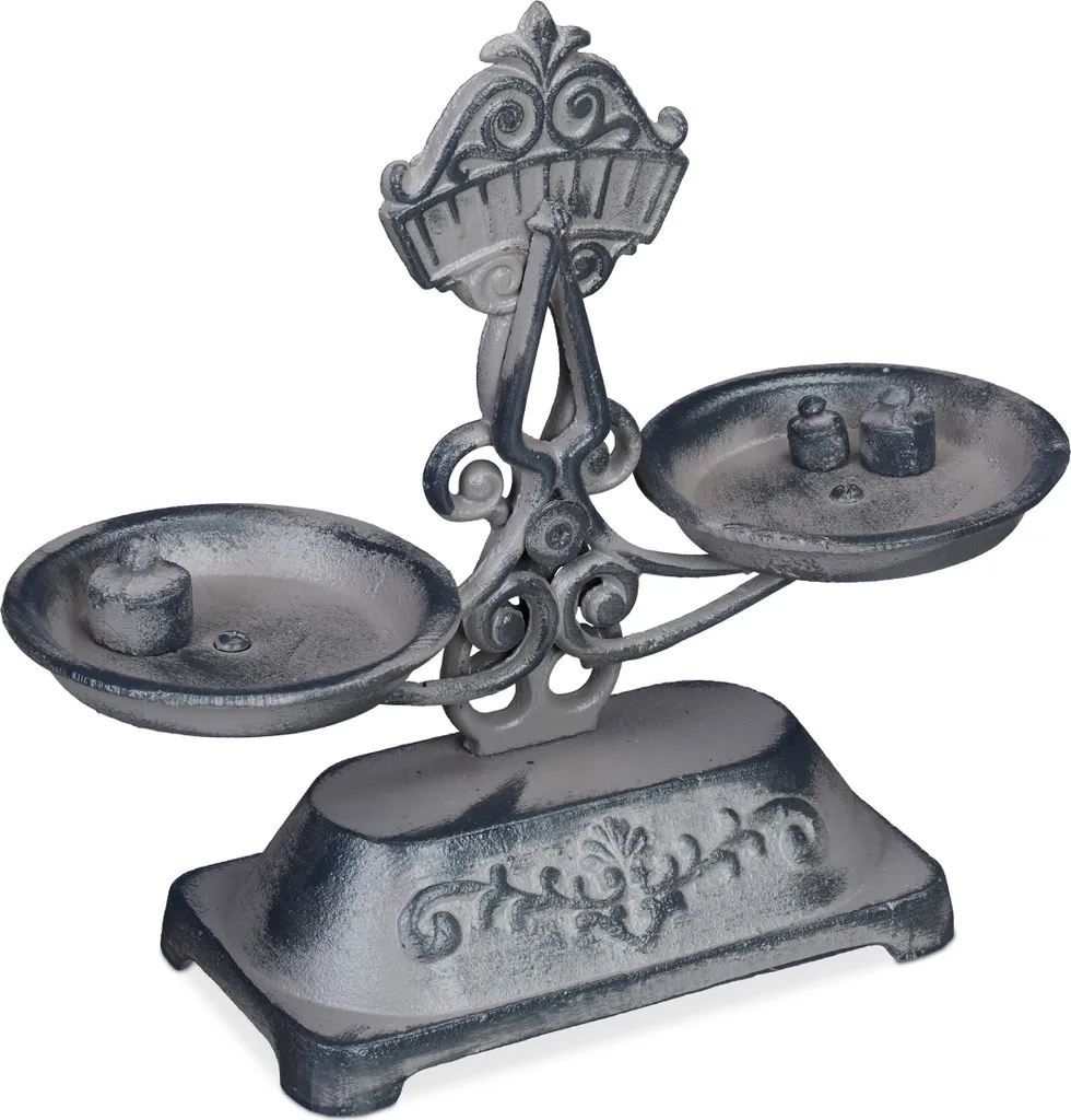 Relaxdays Balance décorative antique en fonte de fer marron vintage