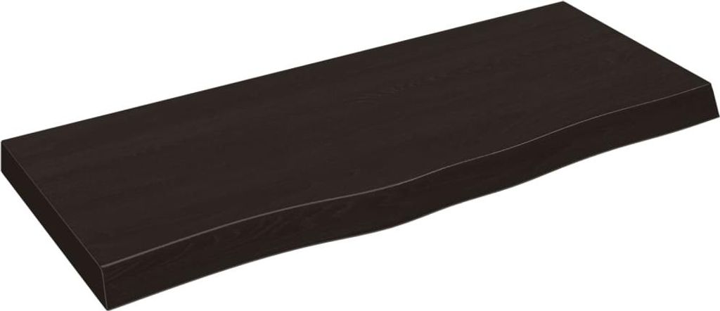 vidaXL Tischplatte Dunkelbraun 100x40x(2-6)cm Massivholz Eiche