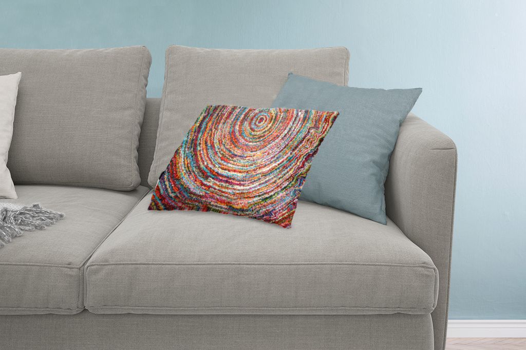 MuchoWow Zierkissen Sofakissen Wohnzimmer Dekokissen 60x40 cm Kreis - Farben - Teppichboden - Kopfkissen - Polster mit Foto