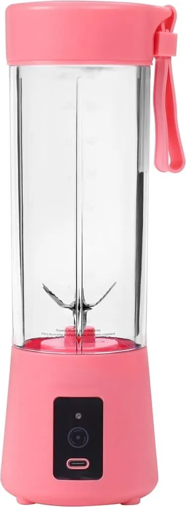 KRAFT&DELE Mini Blender Rosa 380ml: USB-C e 6 Lame Inox Alta Velocità