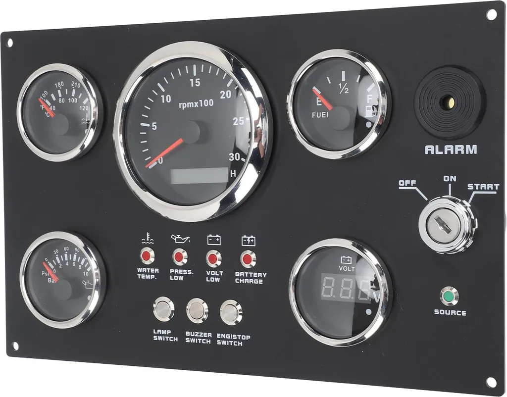 Combiné d'instruments de navigation 24V 85mm avec compte-tours et LED - 2