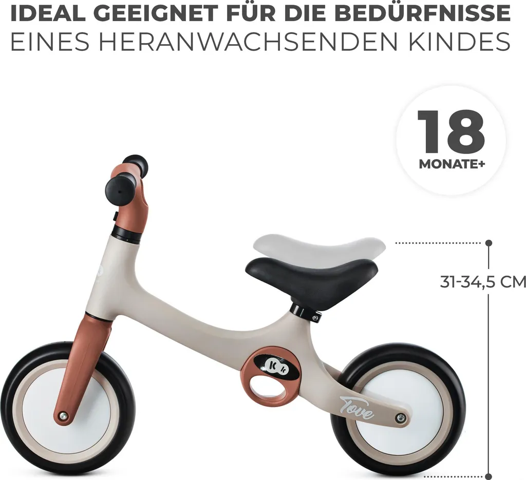 Draisienne Évolutive Kinderkraft Tove Desert Beige pour Balades au Parc