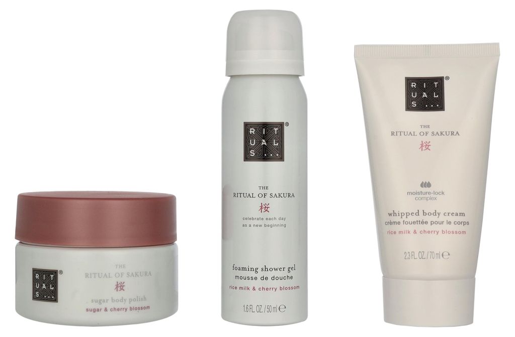 Foaming Shower Gel 50ml/Body Scrub 125g/Body Cream 70ml Produktbild 