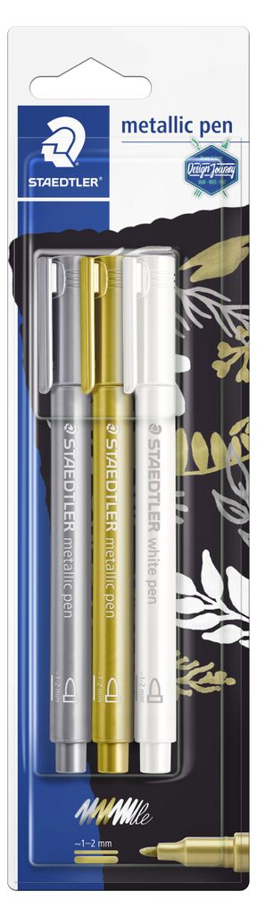 STAEDTLER 8323 Metallic Stift Blisterkarte mit 3 Farben Produktbild 