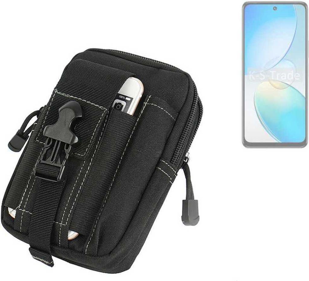 K-S-Trade Gürtel Tasche kompatibel mit Infinix Hot 12 Gürteltasche Holster Schutz Hülle Handy Hülle Smartphone outdoor Handy-Hülle schwarz