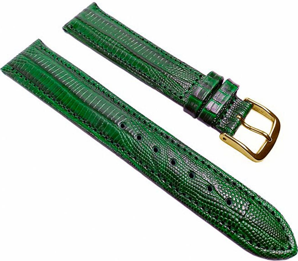 Minott Teju-Print Ersatzband Uhrenarmband Kalbsleder Band Grün 23717G, Stegbreite:16mm