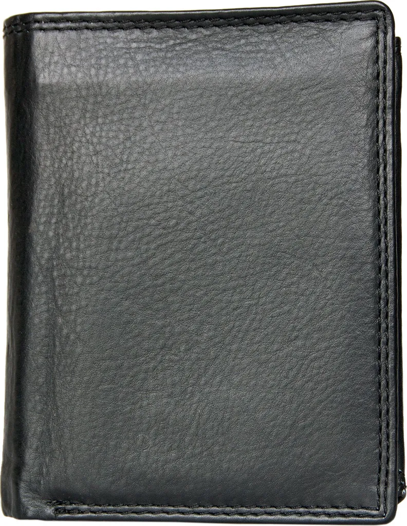 Petit portefeuille cuir noir homme avec RFID et doublure textile robuste