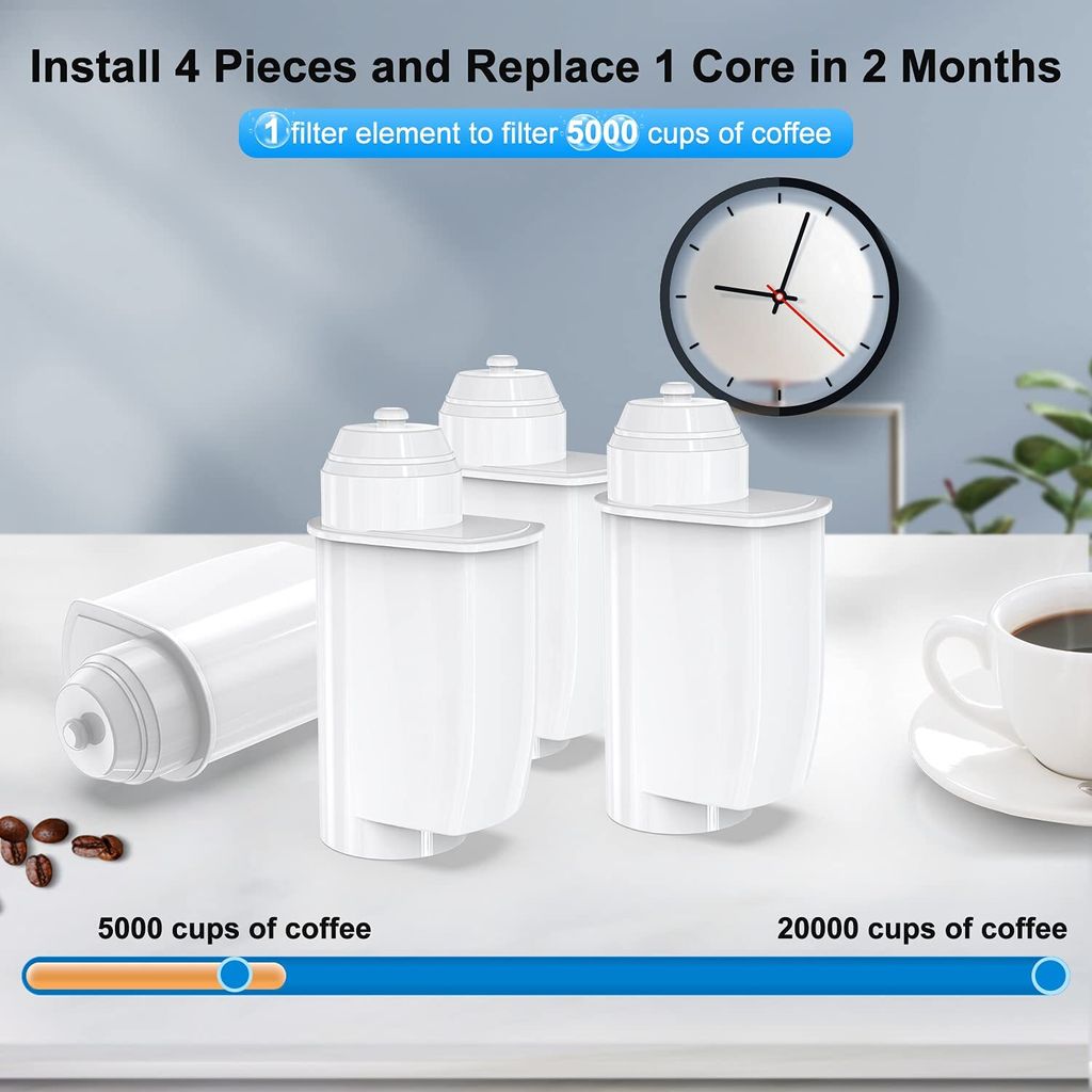 AQUALTRA Water Filter 4-Pack For Siemens/Bosch/Brita Coffee Machines - Compatible With TZ70003