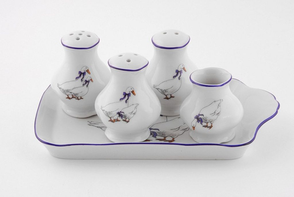 Zestaw kółek do posypywania, gęsi, czeska porcelana, Zdjęcie produktu 