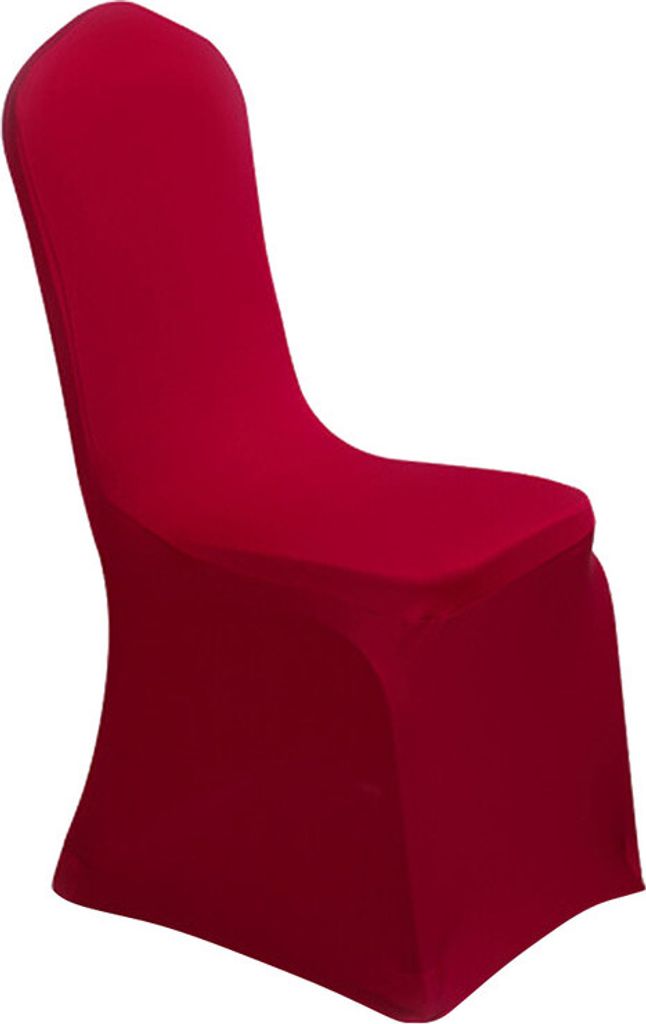 10 Stücke Rot Elasthan Esszimmer Stuhlhussen Universal Stretch Stuhl Schonbezüge Beschützer für Bankett Hochzeit Hotel Dekoration