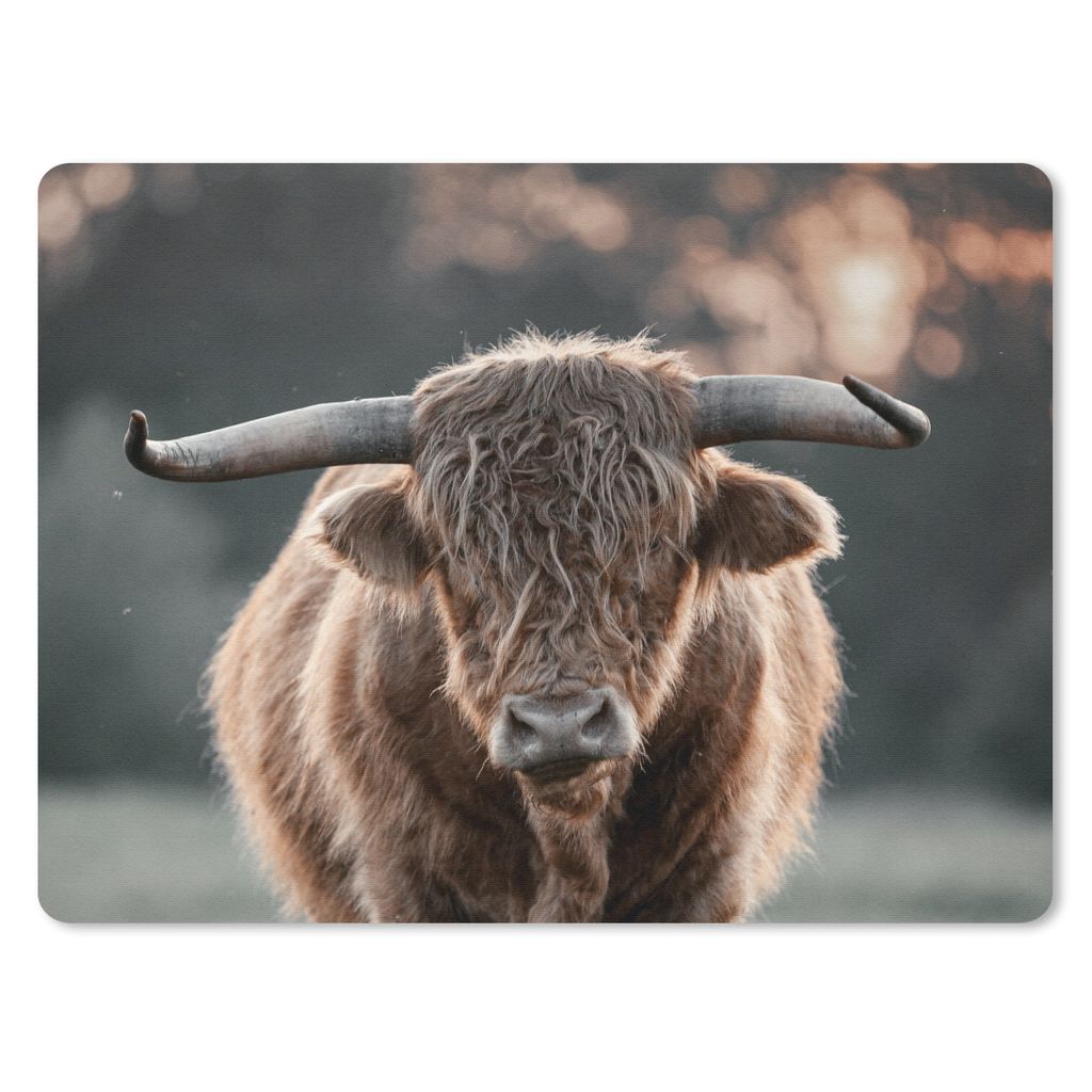 MuchoWow Mauspad Mousepad Schottischer Hochländer - Kuh - Natur 23x19 cm - Mousepads - Maus Mat - Pad - Mausunterlage - Schreibtischunterlage - ...