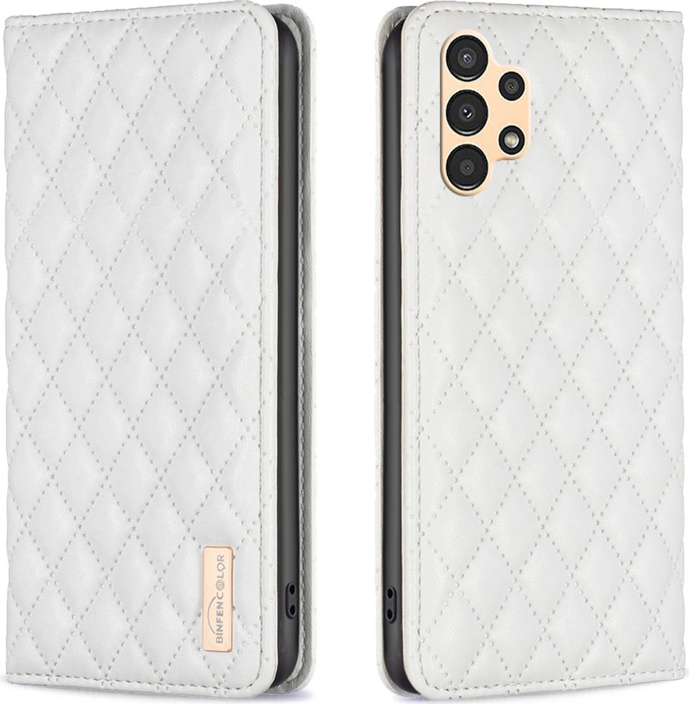 Galaxy A13 Hülle, Elegant Bookstyle Flip Leder Kartenfächer Schutzhülle mit Ständer für Samsung Galaxy A13 4G / A13 5G Weiß