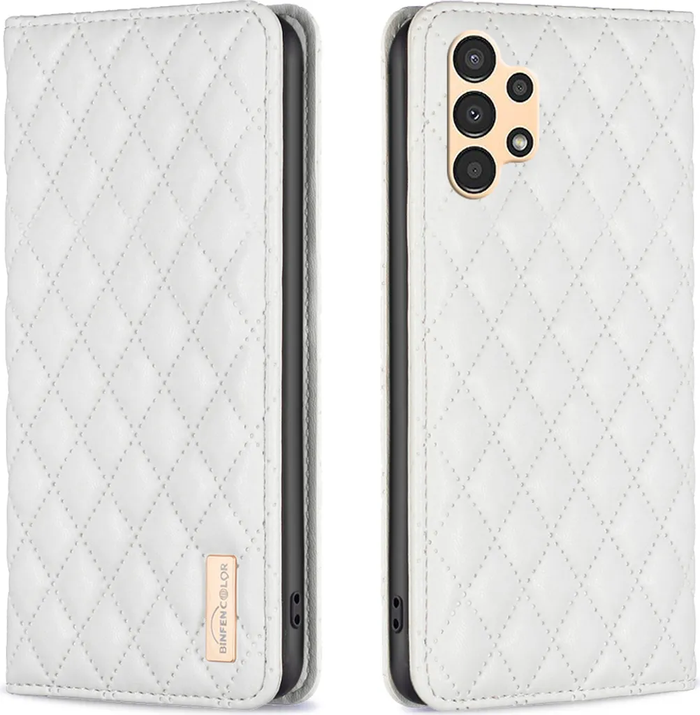 Cover Portafoglio Galaxy A13 4G/5G: Pelle Bianca con Stand Supporto
