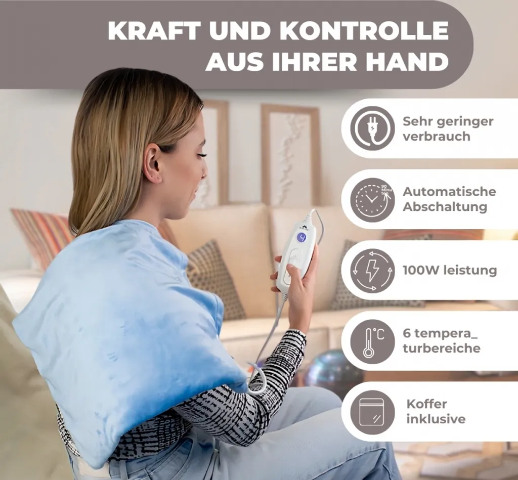 Coussin Chauffant Électrique Basse Consommation pour Dos et Muscles