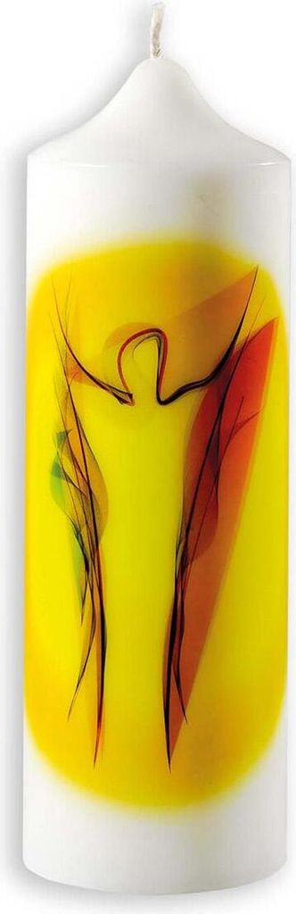 St. Benno Osterkerze Auferstehung, Schmuckkerze, modern, abstrakt, 17 cm hoch, Ø 5,6 cm