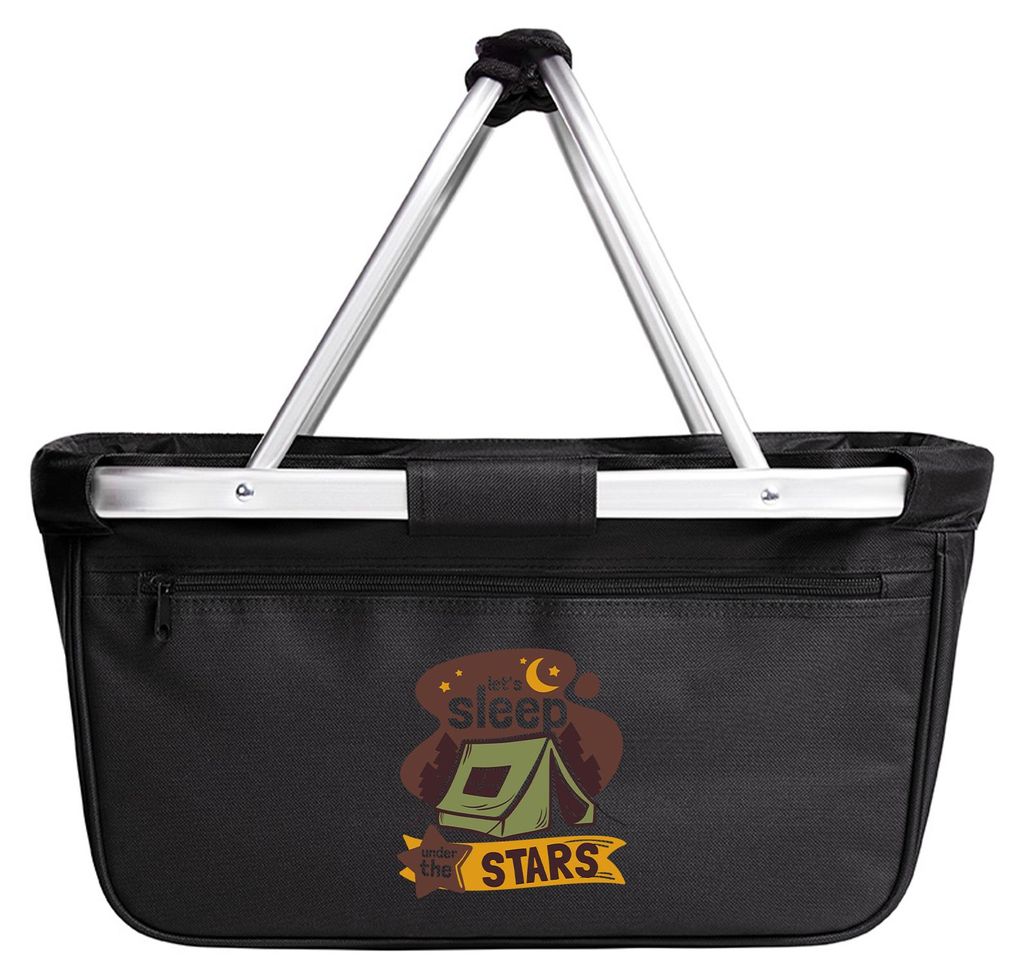 Huuraa Einkaufskorb Sleep under the stars Zelt 20 Liter Black faltbarer Tragekorb Geschenkidee