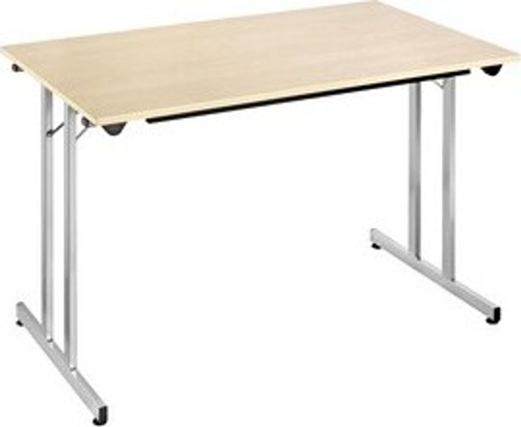 SODEMATUB Mehrzwecktisch ahorn rechteckig, Vierkantrohr silber, 120,0 x 70,0 x 74,0 cm