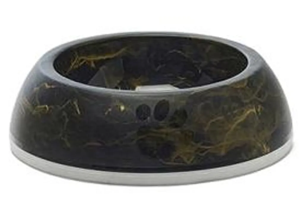 Savic Delice 1 Gamelle Design Marbre Noir et Or - Récipient Chat 0,2L