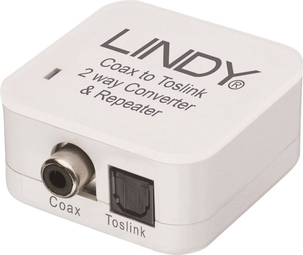 Lindy SPDIF Digital / Toslink Audio Converter, Toslink, RCA, 46 mm, 24 mm, 46 mm