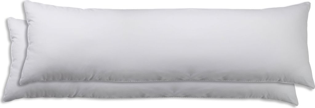 2er Set Seitenschläferkissen Bezug 40x145 cm weiß Uni Produktbild 