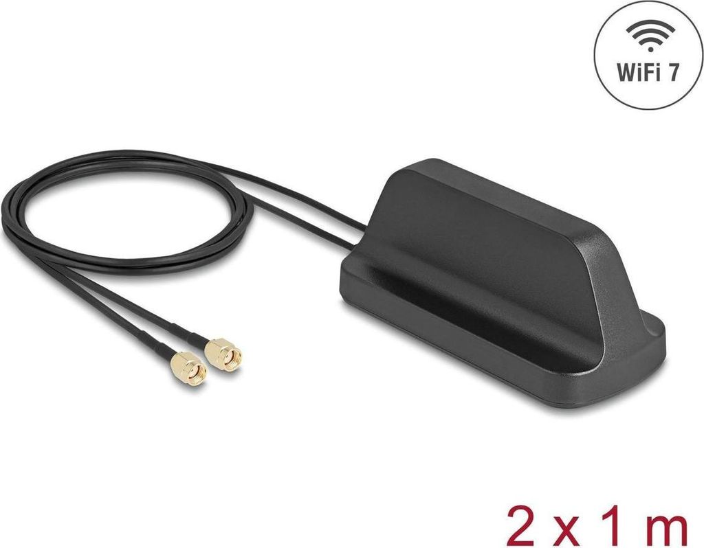 DELOCK WiFi 7 Antenne 2x RP-SMA Stecker 2,4 - 4,0 dBi omnidi