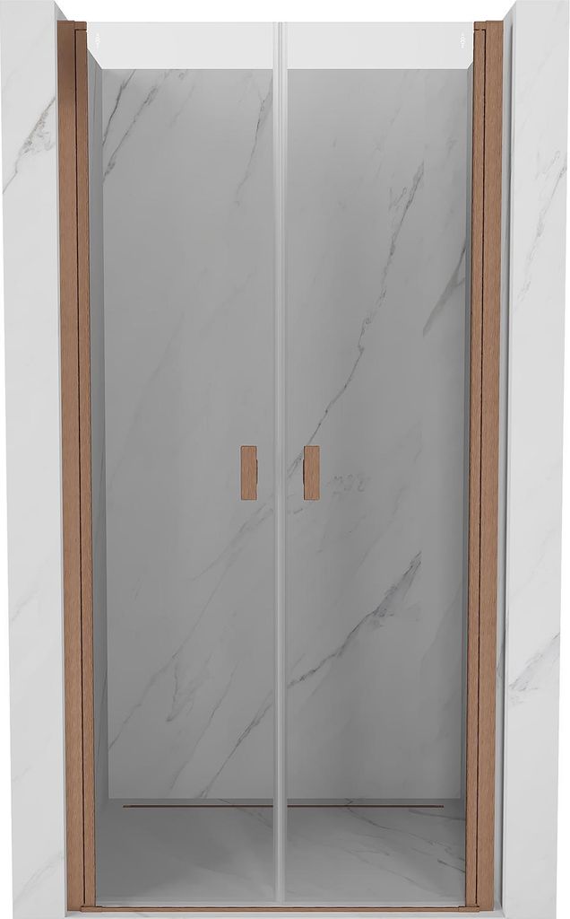 Mexen Mist Duschdrehtür 120 cm, transparent, gebürstetes Kupfer - 8A7-120-000-65-00