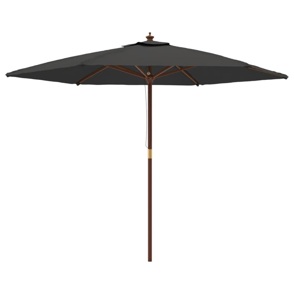 vidaXL Slunečník s dřevěným stožárem antracit 299x240 cm Obrázek produktu 
